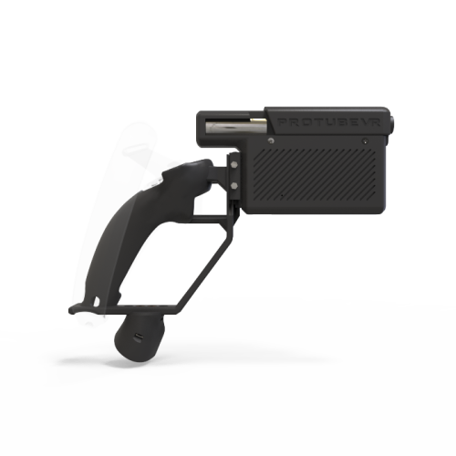 right handed explorer ProVolver hapitc VR pistol for Index side view