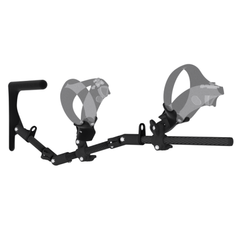 right MagTube VR gunstock for PSVR 2 with chrome tubes and carbon cups side view