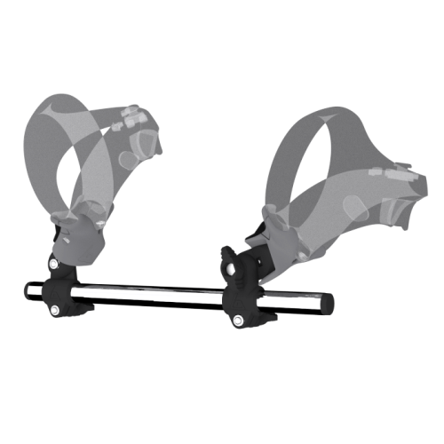 right Starter VR gunstock with magnetic rear cup for PSVR2 with chrome tubes and carbon cup side view