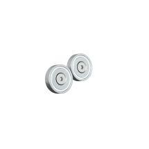 Right top view of a pair of magnets for ProTubeVR accessories with screw and nut