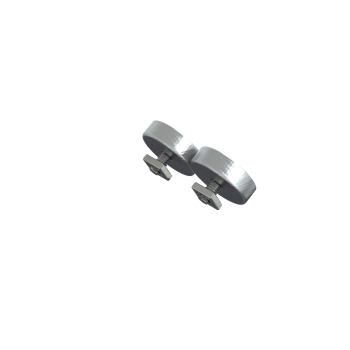 Left view of a pair of magnets for ProTubeVR accessories with screw and nut