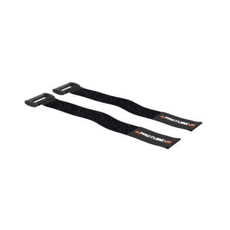 A pair of velcro straps with ProTubeVR logo