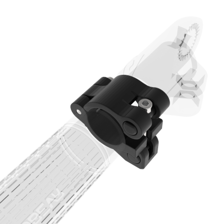 left view of a SWINGiT golf security clamp with transparent handle