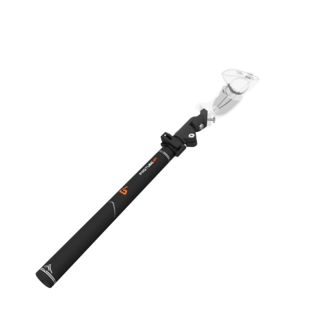 SWINGiT golf edition handle covered in black foam with transparent quest 3 mount