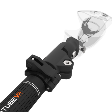 zoom on a SWINGiT golf club handle attachement system for vr controller mount with transparent quest 3