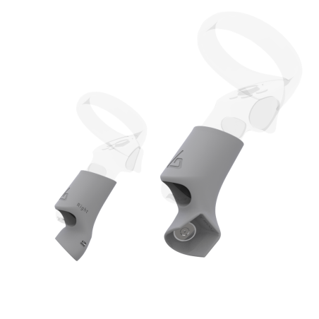 Right view of Pair of Grey PLA cups Controller mount spare parts for Focus 3 with Detachable Attachment