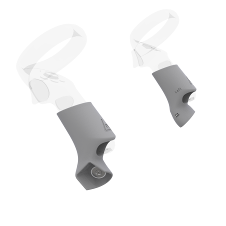 Left view of Pair of Grey PLA cups Controller mount spare parts for Focus 3 with Detachable Attachment