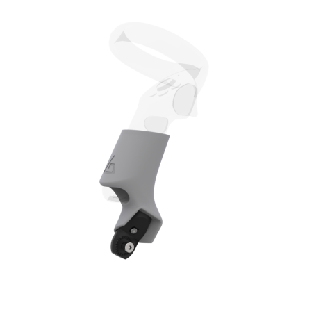 Right view of Left hand Grey PLA cups Controller mount spare parts for Focus 3 with Fastened Attachment