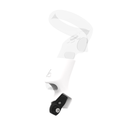 Right view of Left hand White PLA cups Controller mount spare parts for Focus 3 with Fastened Attachment