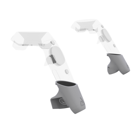 Left view of Pair of Grey PLA cups Controller mount spare parts for HTC Vive with Detachable Attachment