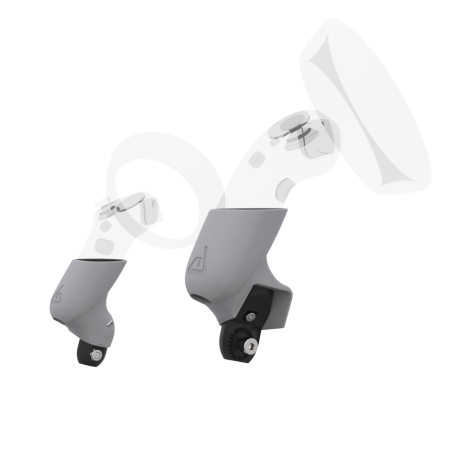 Right view of Pair of Grey PLA cups Controller mount spare parts for Samsung Odyssey with Fastened Attachment