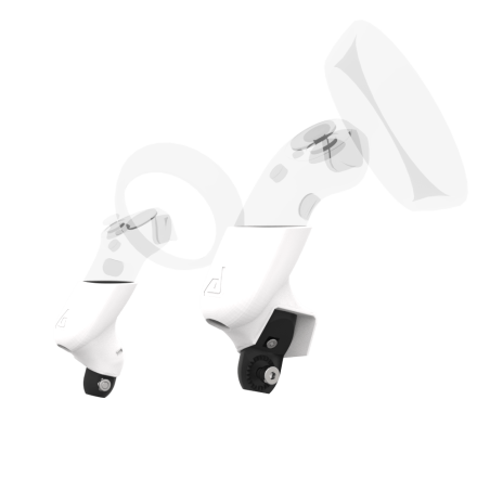 Right view of Pair of White PLA cups Controller mount spare parts for Samsung Odyssey with Fastened Attachment