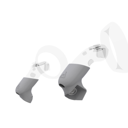 Right view of Pair of Grey PLA cups Controller mount spare parts for Samsung Odyssey with Detachable Attachment