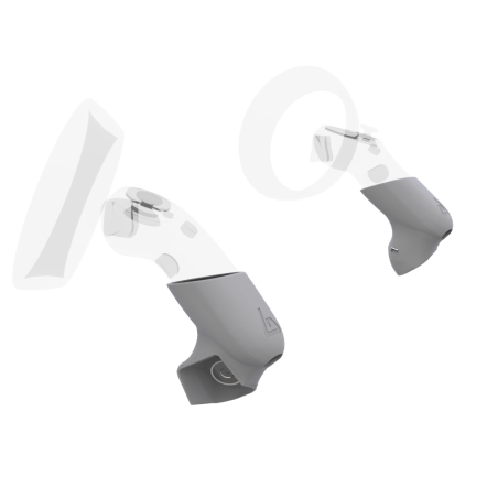 Left view of Pair of Grey PLA cups Controller mount spare parts for Samsung Odyssey with Detachable Attachment
