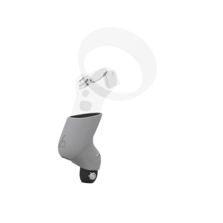 Right view of Right hand Grey PLA cups Controller mount spare parts for Samsung Odyssey with Fastened Attachment