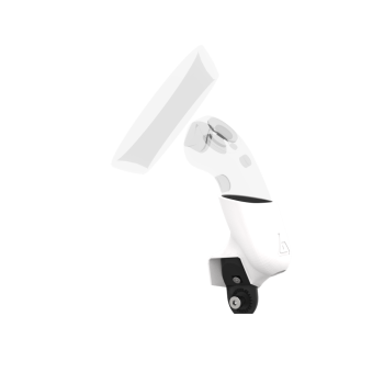 Left view of Right hand White PLA cups Controller mount spare parts for Samsung Odyssey with Fastened Attachment