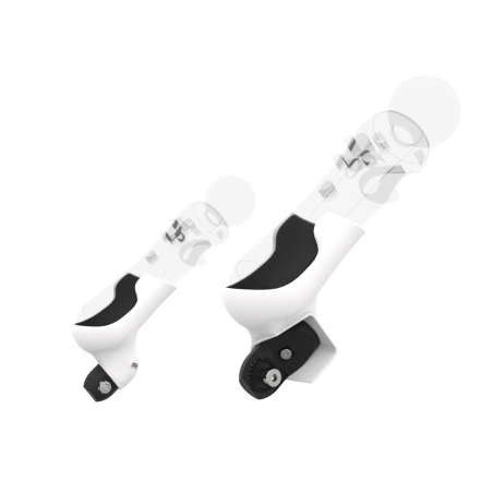 Right view of Pair of White PLA cups Controller mount spare parts for PSVR 1 with Fastened Attachment