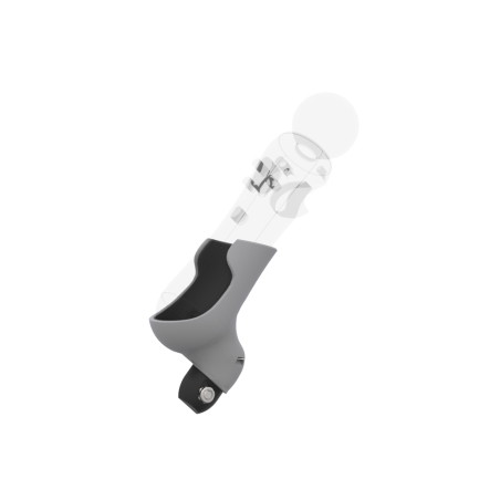 Right view of Right hand Grey PLA cups Controller mount spare parts for PSVR 1 with Fastened Attachment