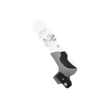 Left view of Right hand Grey PLA cups Controller mount spare parts for PSVR 1 with Fastened Attachment