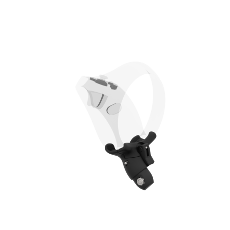 Left view of Left hand Black cups Controller mount spare parts for PSVR 2 with Fastened Attachment