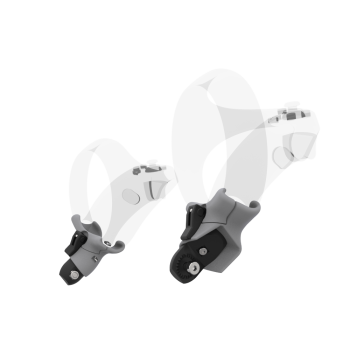 Right view of Pair of Grey PLA cups Controller mount spare parts for PSVR 2 with Fastened Attachment