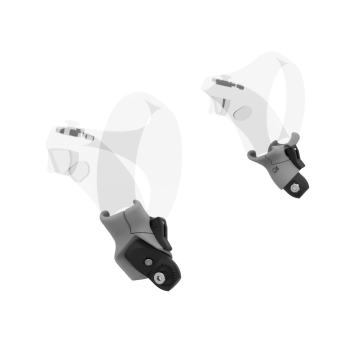 Left view of Pair of Grey PLA cups Controller mount spare parts for PSVR 2 with Fastened Attachment