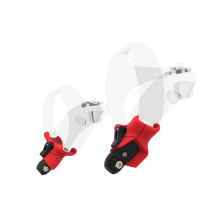 Right view of Pair of Red PLA cups Controller mount spare parts for PSVR 2 with Fastened Attachment