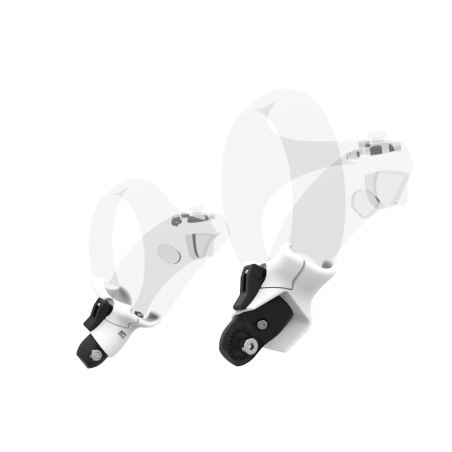 Right view of Pair of White PLA cups Controller mount spare parts for PSVR 2 with Fastened Attachment