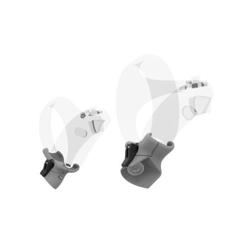 Right view of Pair of Grey PLA cups Controller mount spare parts for PSVR 2 with Detachable Attachment