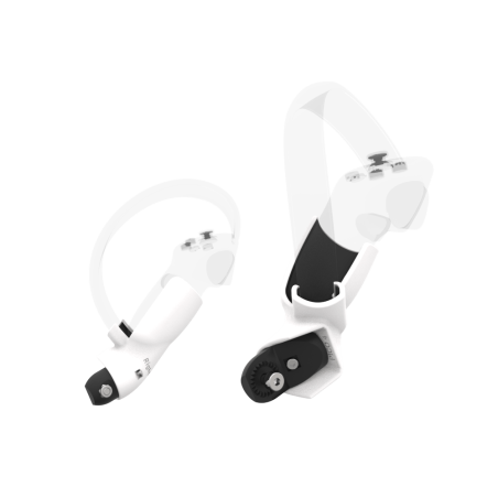 Right view of Pair of White PLA cups Controller mount spare parts for Pico 4 with Fastened Attachment