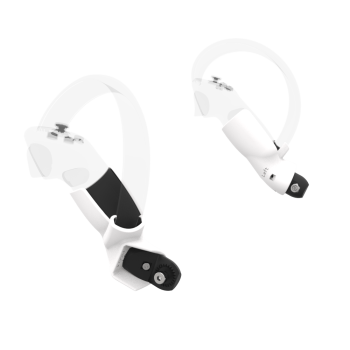 Left view of Pair of White PLA cups Controller mount spare parts for Pico 4 with Fastened Attachment
