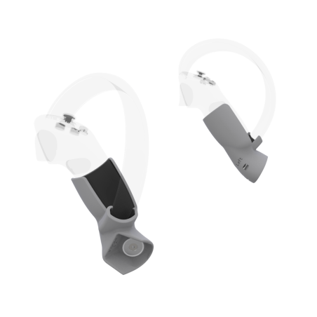 Left view of Pair of Grey PLA cups Controller mount spare parts for Pico 4 with Detachable Attachment