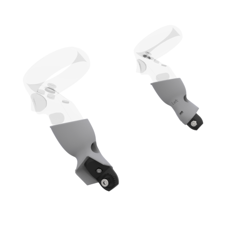 Left view of Pair of Grey PLA cups Controller mount spare parts for Pico Neo 3 with Fastened Attachment