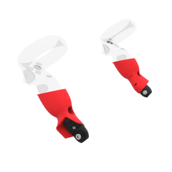 Left view of Pair of Red PLA cups Controller mount spare parts for Pico Neo 3 with Fastened Attachment