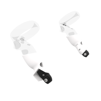 Left view of Pair of White PLA cups Controller mount spare parts for Pico Neo 3 with Fastened Attachment