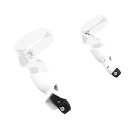 Left view of Pair of White PLA cups Controller mount spare parts for Pico Neo 3 with Fastened Attachment