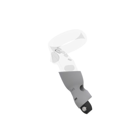 Left view of Left hand Grey PLA cups Controller mount spare parts for Meta Quest 1 with Fastened Attachment
