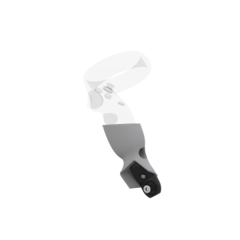 Left view of Right hand Grey PLA cups Controller mount spare parts for Meta Quest 1 with Fastened Attachment