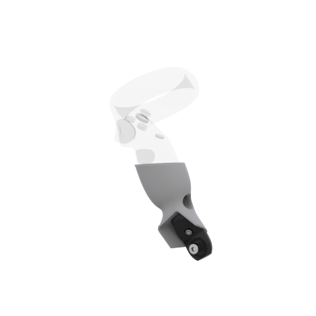 Left view of Right hand Grey PLA cups Controller mount spare parts for Meta Quest 1 with Fastened Attachment