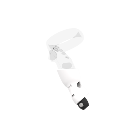 Left view of Left hand White PLA cups Controller mount spare parts for Meta Quest 1 with Fastened Attachment