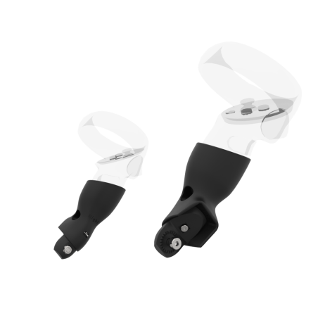 Right view of Pair of Black cups Controller mount spare parts for Meta Quest 2 with Fastened Attachment