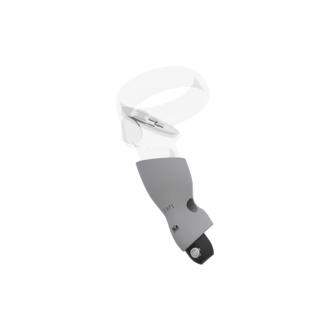 Left view of Left hand Grey PLA cups Controller mount spare parts for Meta Quest 2 with Fastened Attachment