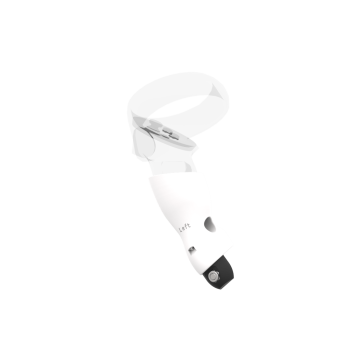 Left view of Left hand White PLA cups Controller mount spare parts for Meta Quest 2 with Fastened Attachment