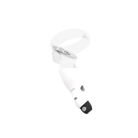 Left view of Left hand White PLA cups Controller mount spare parts for Meta Quest 2 with Fastened Attachment