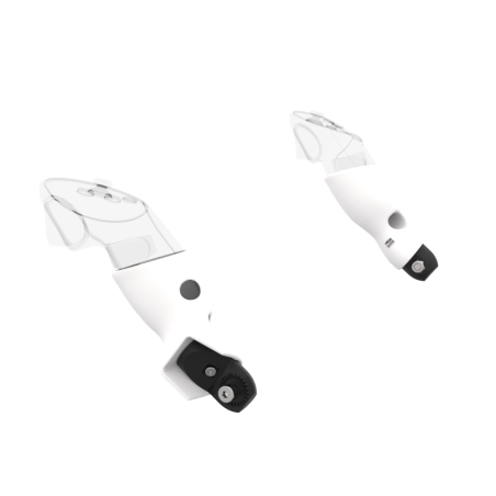 Left view of Pair of White PLA cups Controller mount spare parts for Meta Quest 3 with Fastened Attachment