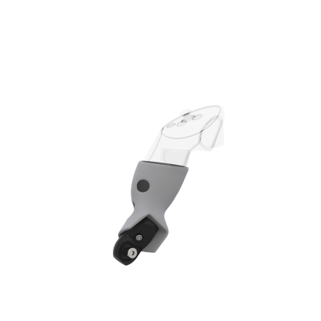 Right view of Left hand Grey PLA cups Controller mount spare parts for Meta Quest 3 with Fastened Attachment