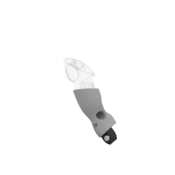 Left view of Left hand Grey PLA cups Controller mount spare parts for Meta Quest 3 with Fastened Attachment