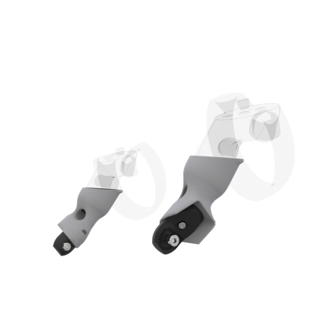 Right view of Pair of Grey PLA cups Controller mount spare parts for Oculus Rift CV1 with Fastened Attachment