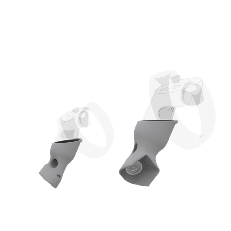 Right view of Pair of Grey PLA cups Controller mount spare parts for Oculus Rift CV1 with Detachable Attachment