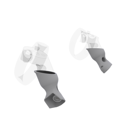 Left view of Pair of Grey PLA cups Controller mount spare parts for Oculus Rift CV1 with Detachable Attachment